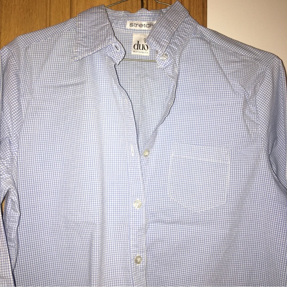 duo maternity shirt button down 97% cotton 3% spandex - Picture 2 of 3